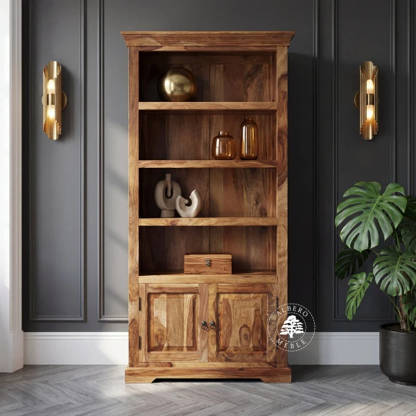 Wolnostojący Regał Drewniany w Tradycyjnym Stylu