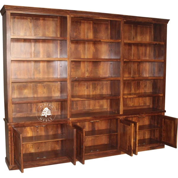 Klasyczna Biblioteka Drewniana na Wymiar