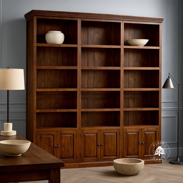 Klasyczna Biblioteka Drewniana na Wymiar