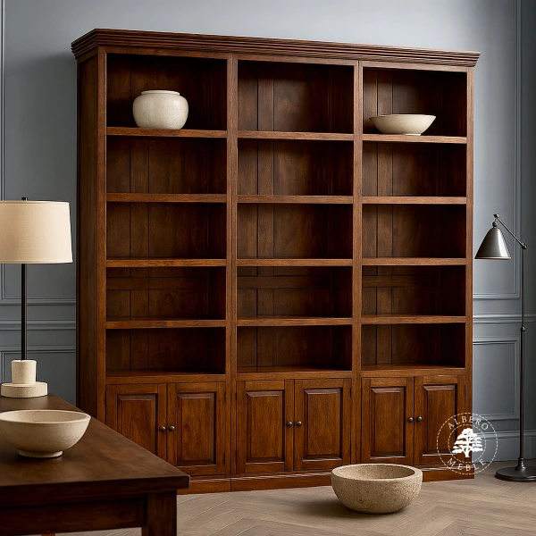 Klasyczna Biblioteka Drewniana na Wymiar