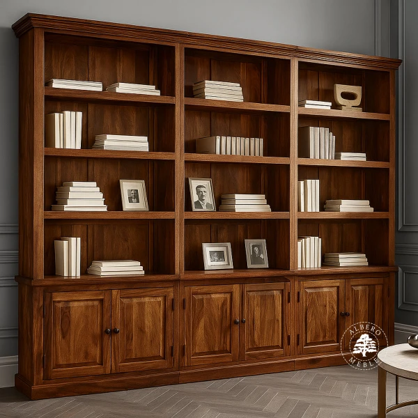 Klasyczna Biblioteka Drewniana na Wymiar