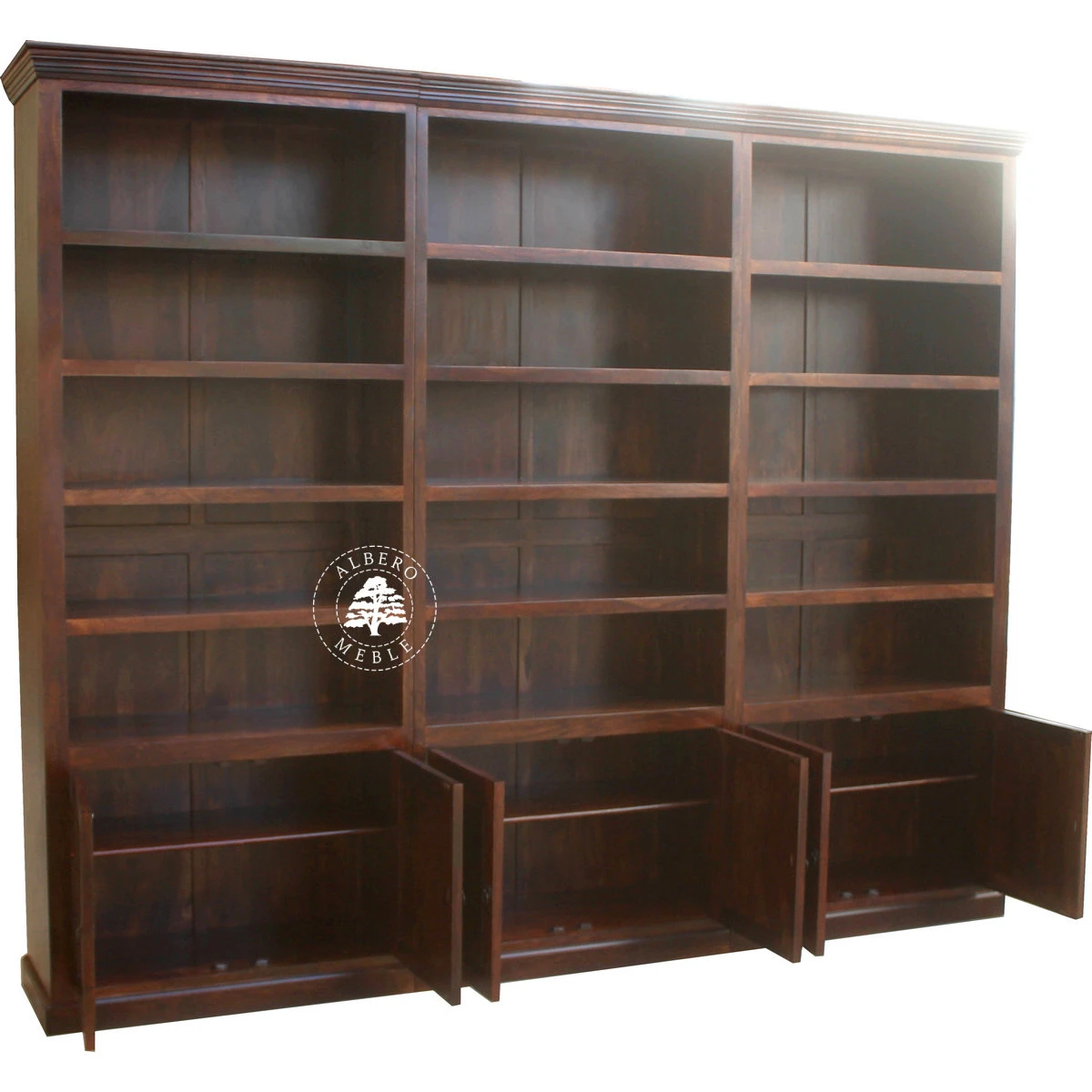 Klasyczna Biblioteka Drewniana na Wymiar