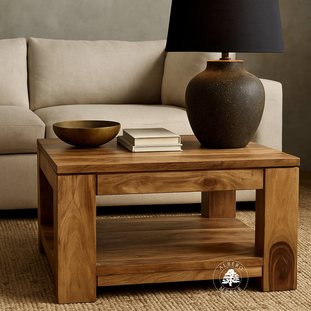 Ława kawowa nowoczesna z drewna litego