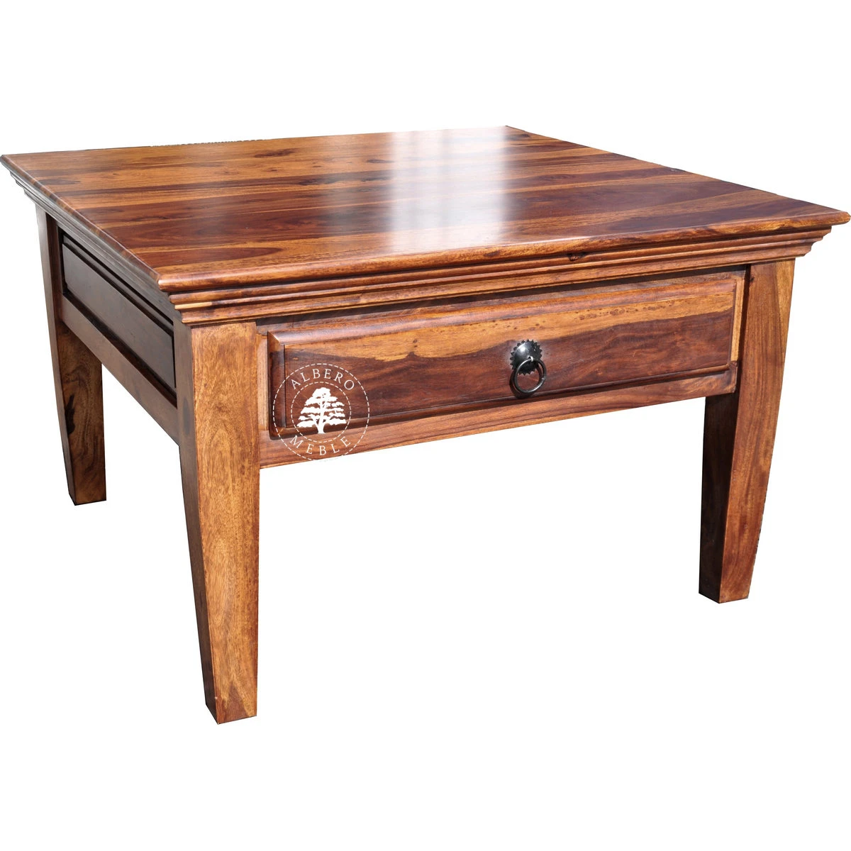 Kolonialna ława kawowa z szufladką z drzewa różanego pal