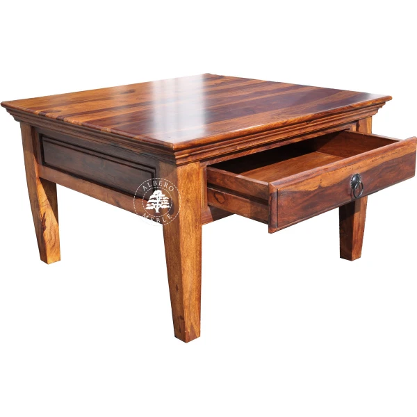 Kolonialna ława kawowa z szufladką z drzewa różanego pal