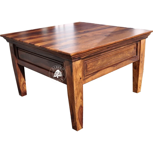 Kolonialna ława kawowa z szufladką z drzewa różanego pal