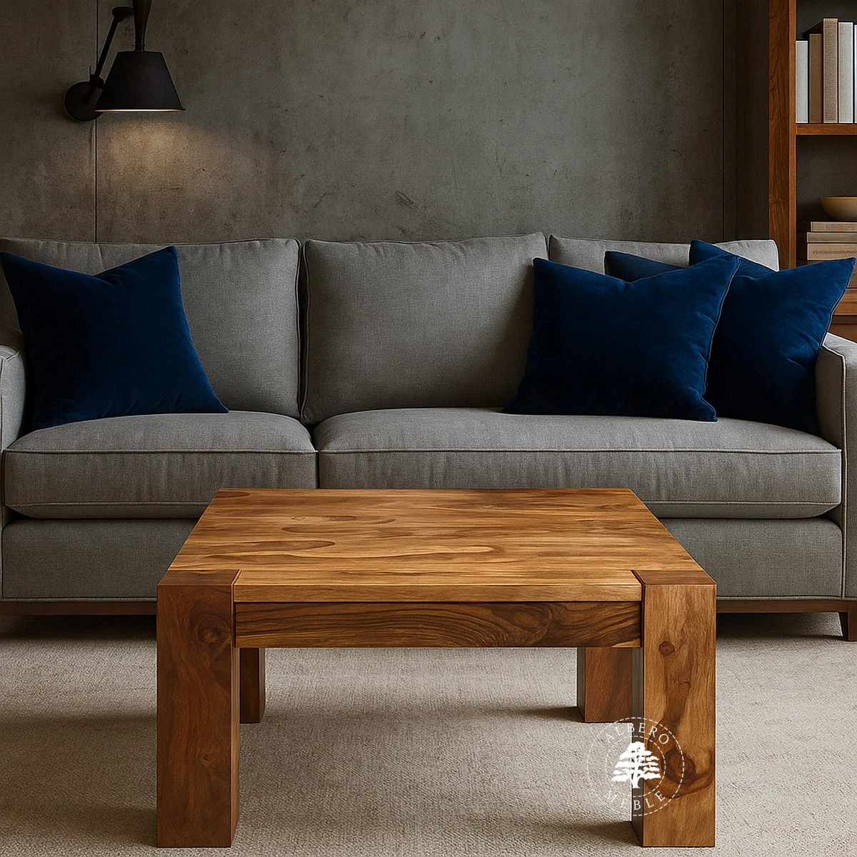 Kwadratowy nowoczesny stolik z drewna palisandru