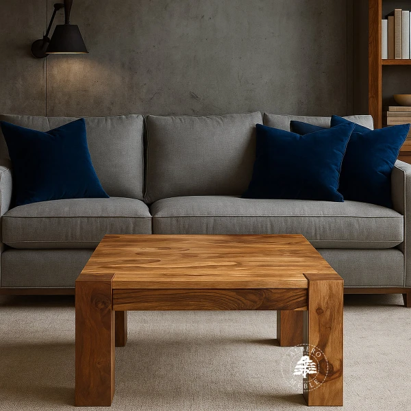 Kwadratowy nowoczesny stolik z drewna palisandru