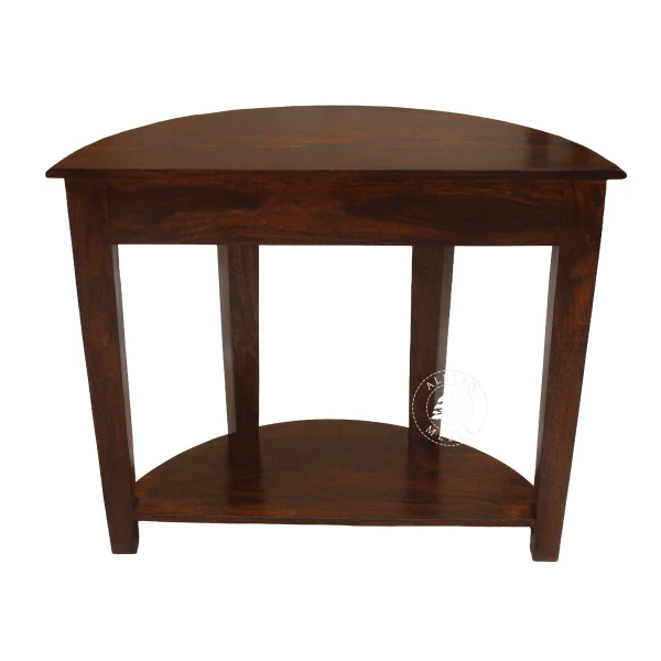 Stylowa półokrągła konsola wykonana z drewna litego pali