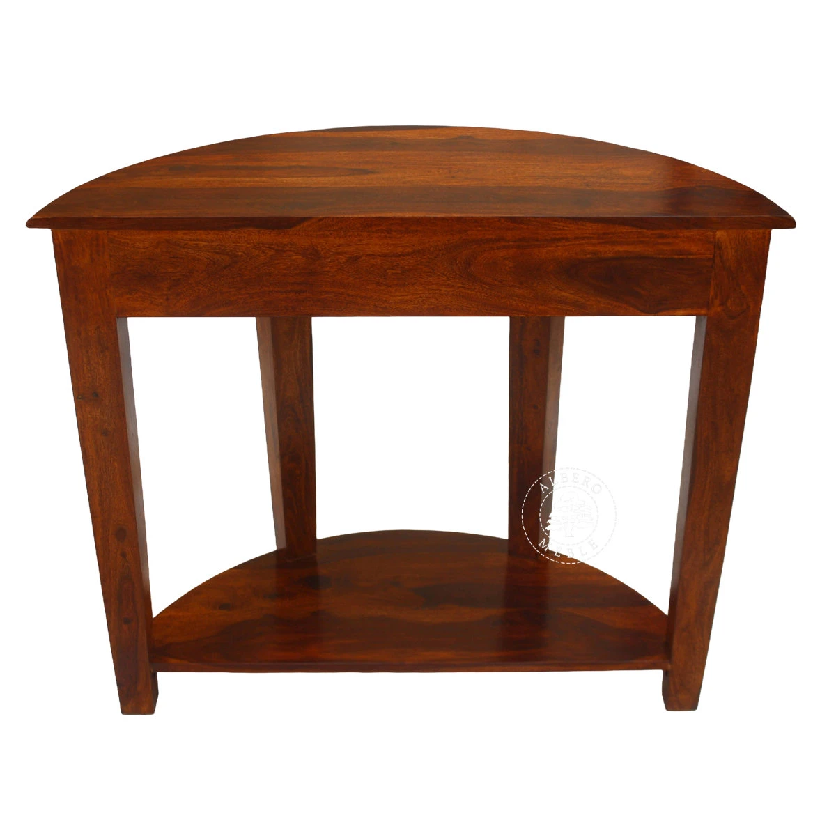 Stylowa półokrągła konsola wykonana z drewna litego pali