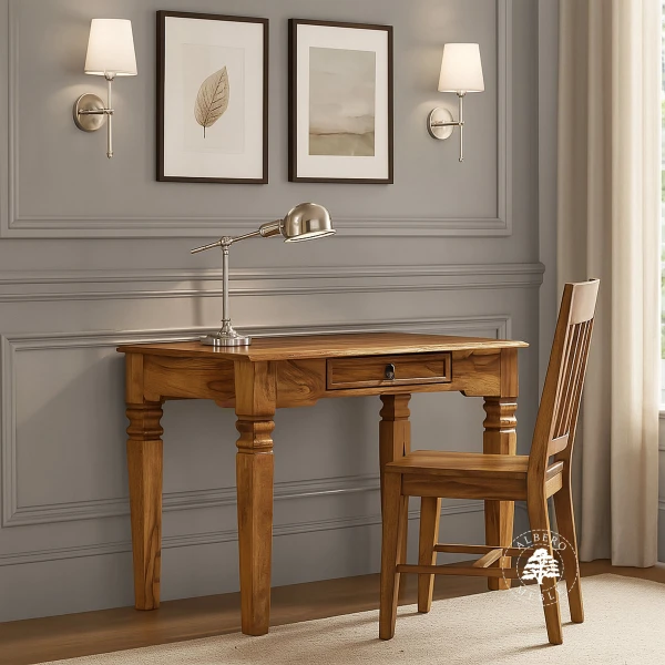 Oryginalne indyjskie biurko z litego drewna palisander