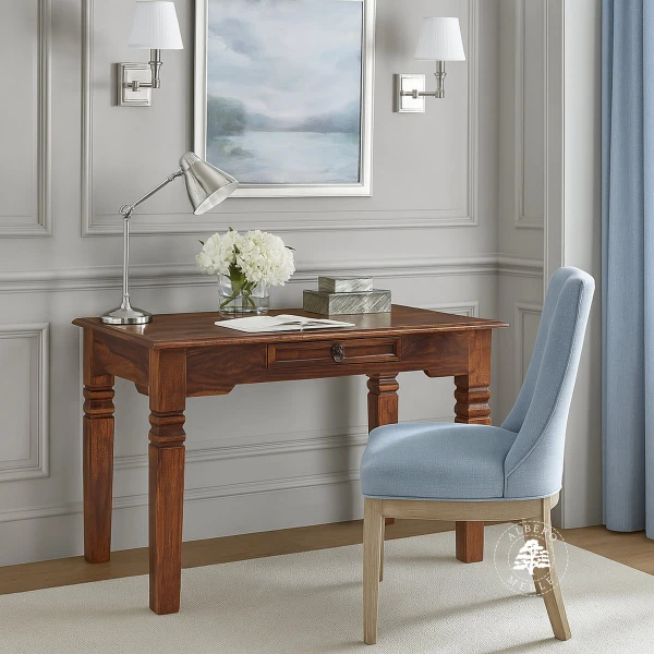 Oryginalne indyjskie biurko z litego drewna palisander