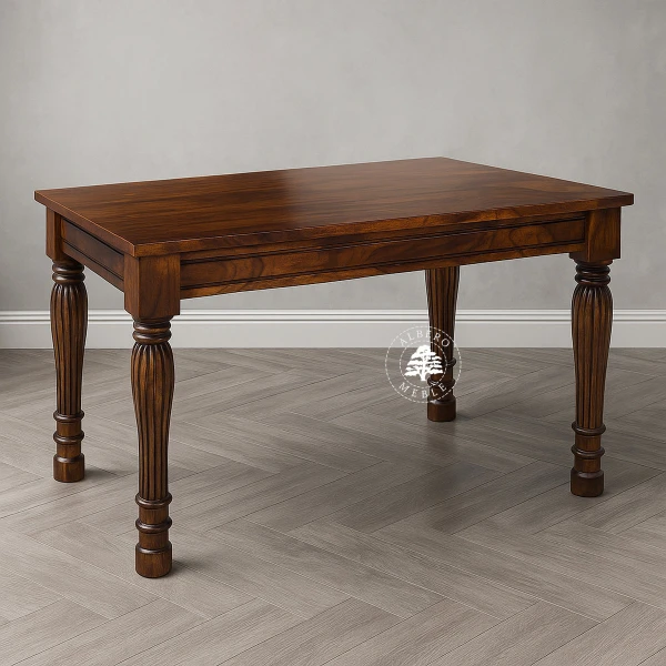 Kolonialny stół rozkładany z litego drewna