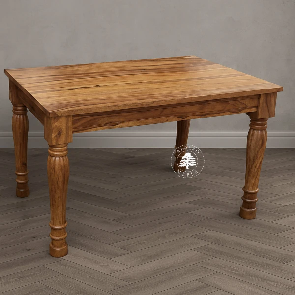 Kolonialny stół rozkładany z litego drewna