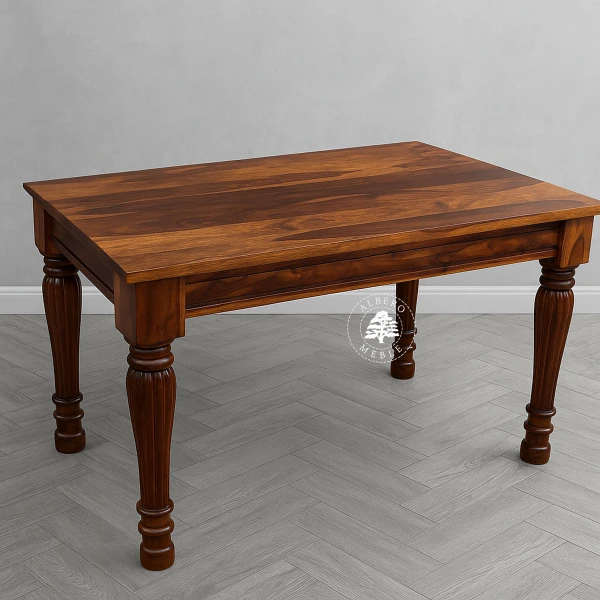 Kolonialny stół rozkładany z litego drewna