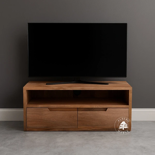 Drewniana szafka RTV z szufladami