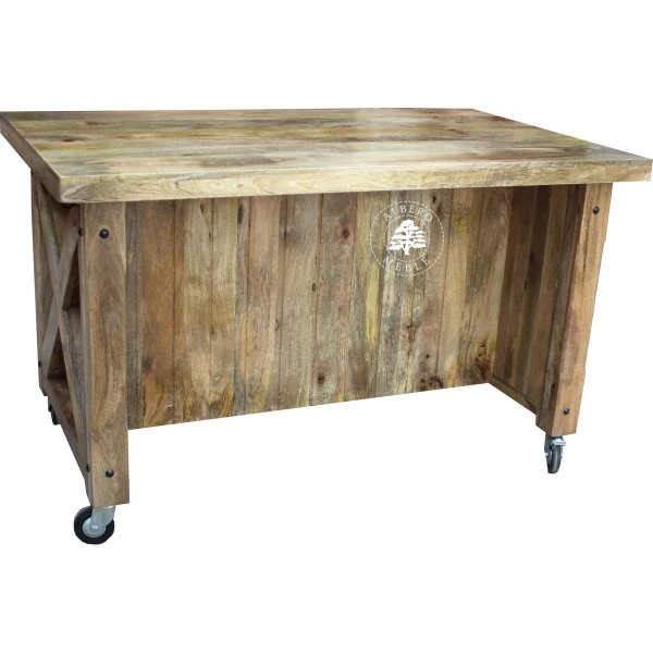 Drewniana wyspa kuchenna wolnostojąca