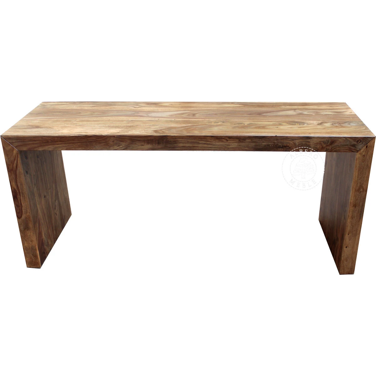 Proste nowoczesne biurko z litego drewna na laptopa