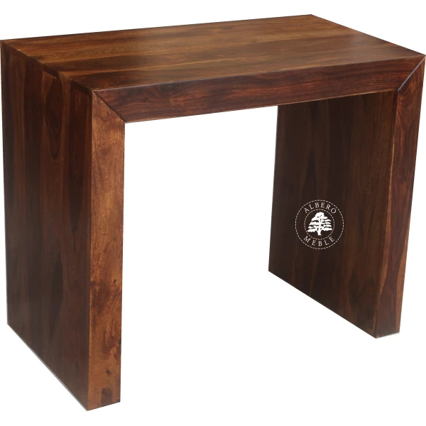 Proste nowoczesne biurko z litego drewna na laptopa