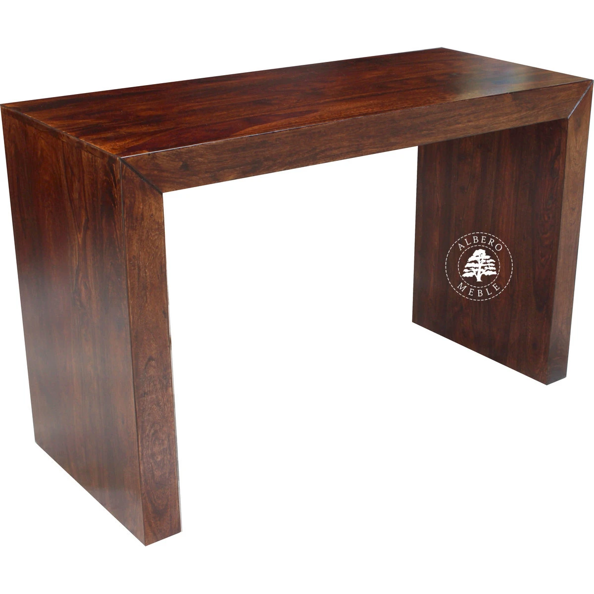 Proste nowoczesne biurko z litego drewna na laptopa