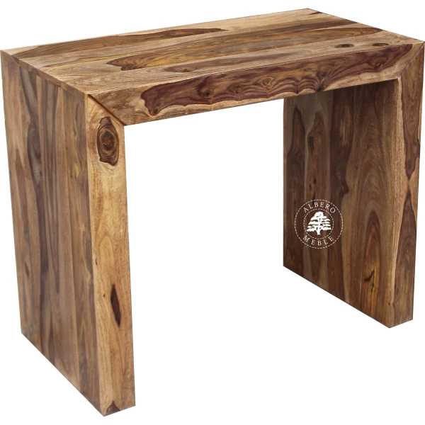 Proste nowoczesne biurko z litego drewna na laptopa