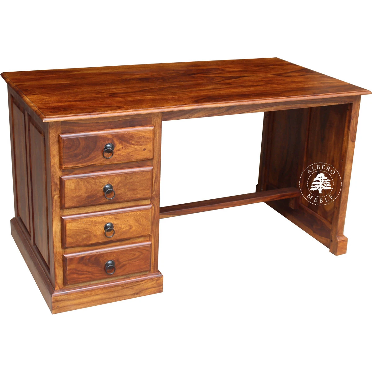 Tradycyjne biurko z drewna litego z szufladami