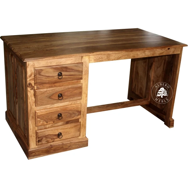 Tradycyjne biurko z drewna litego z szufladami