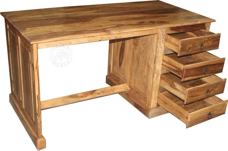 Tradycyjne biurko z drewna litego z szufladami