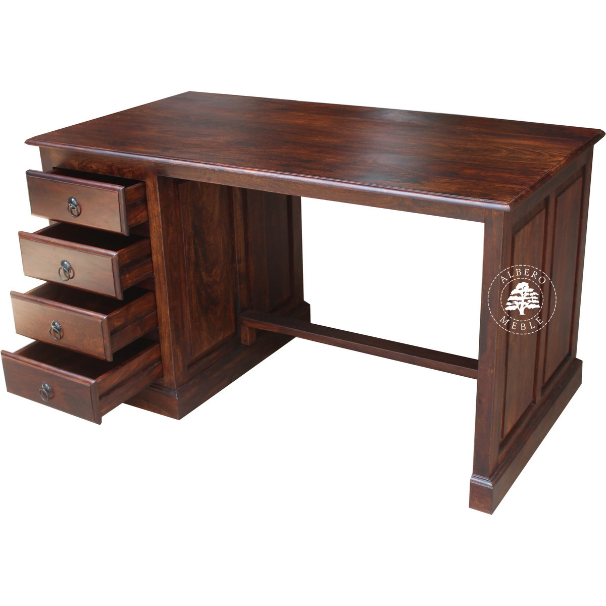 Tradycyjne biurko z drewna litego z szufladami