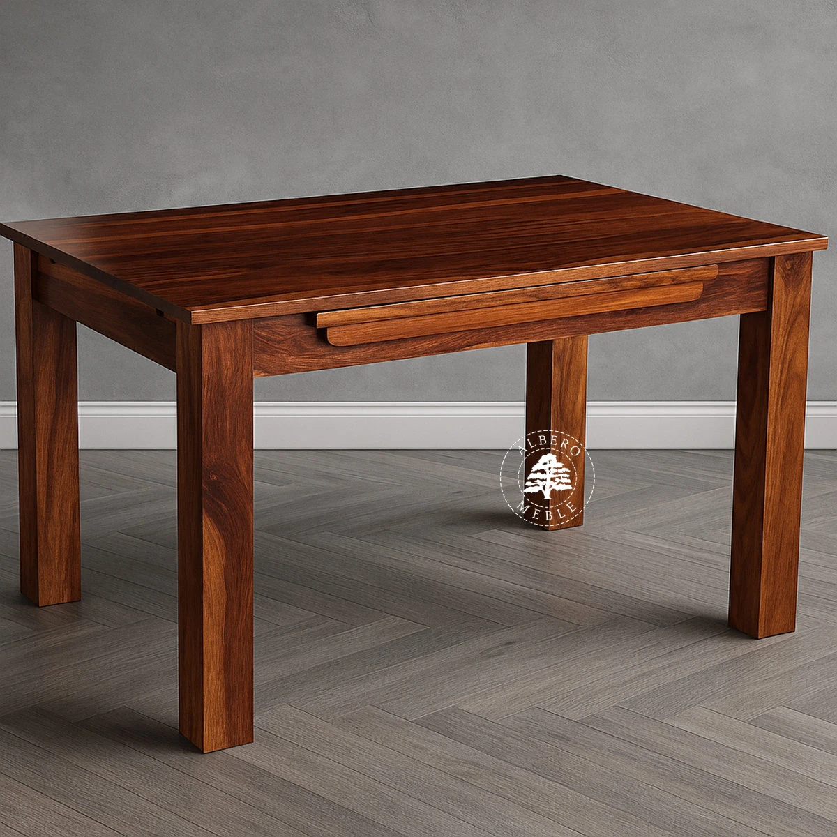 Prostokątny stół drewniany z dostawkami