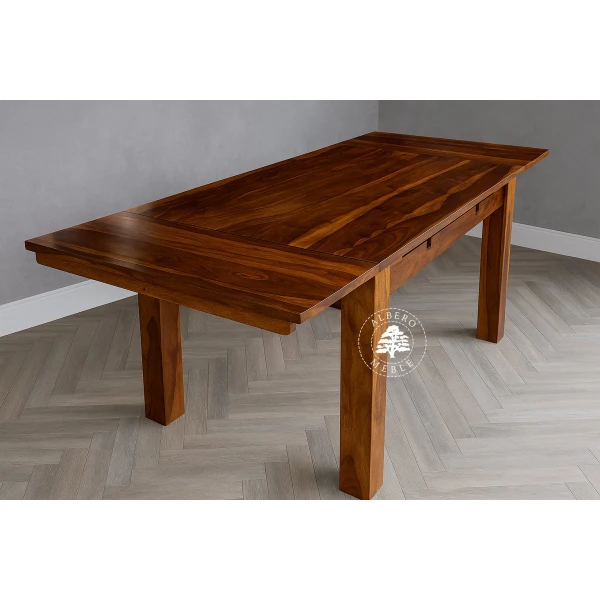 Prostokątny stół drewniany z dostawkami