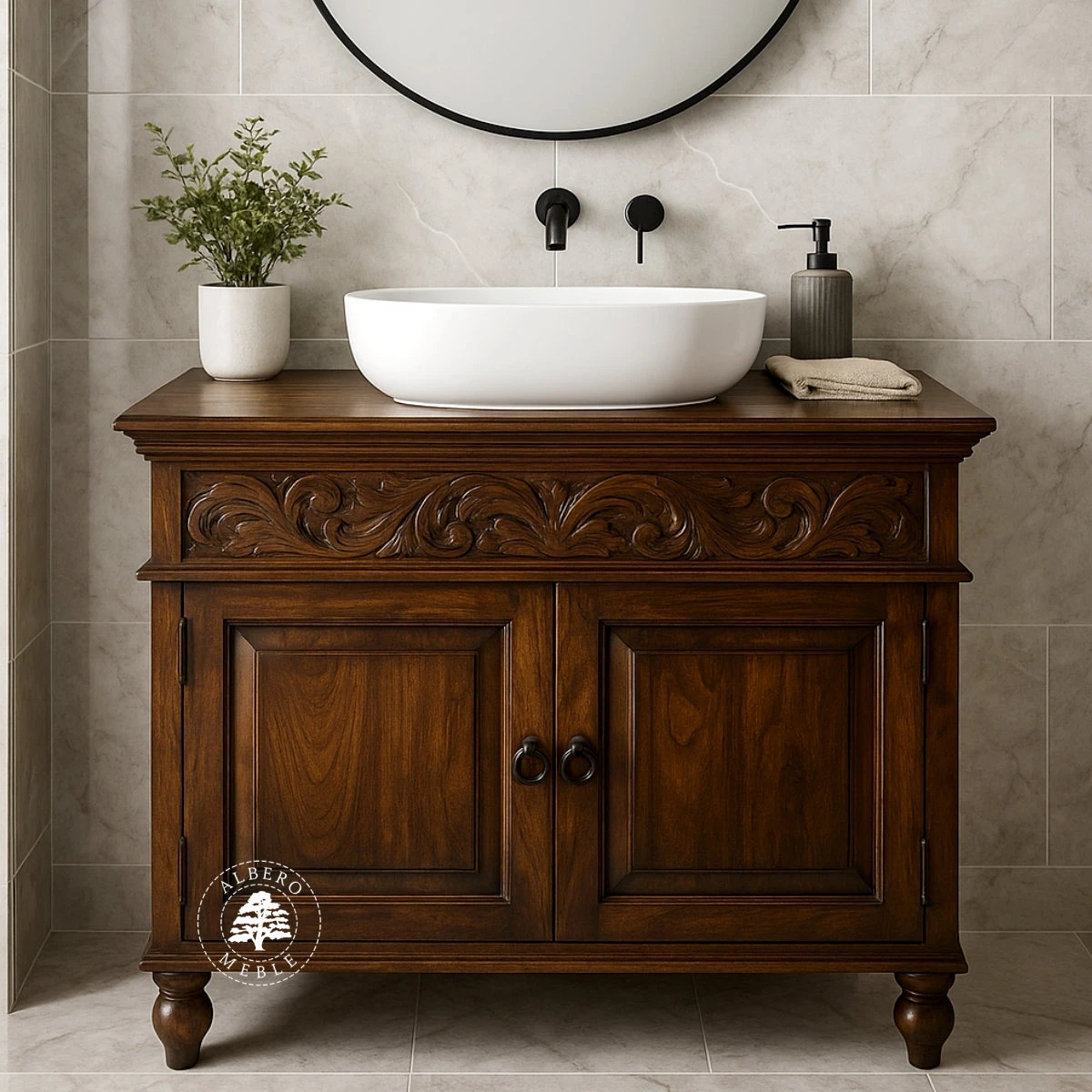 Komoda Drewniana pod Umywalkę do Łazienki