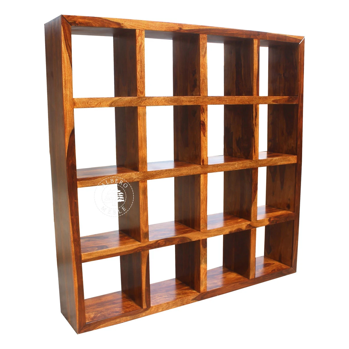 Szeroki regał otwarty wolnostojący z drewna na wymiar