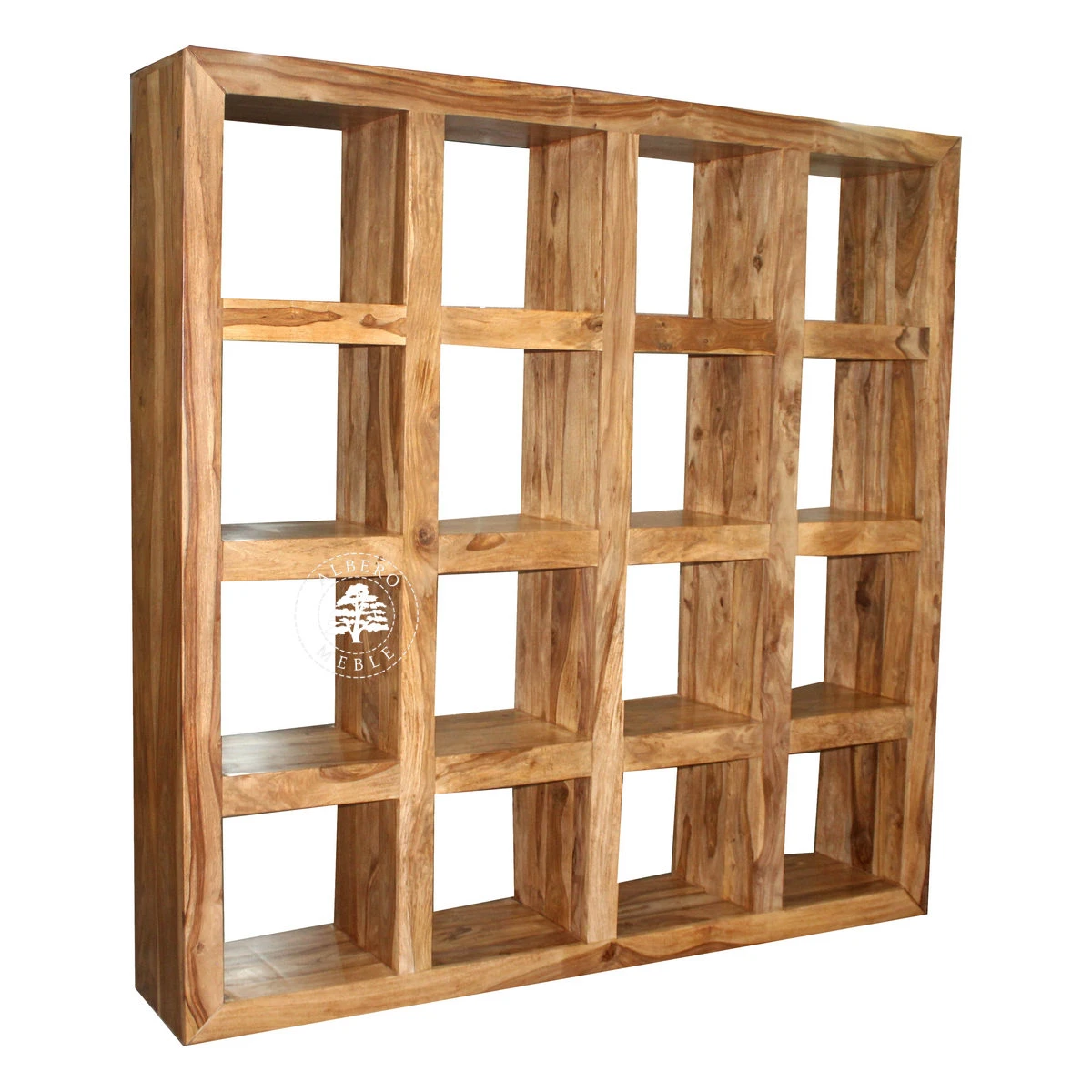 Szeroki regał otwarty wolnostojący z drewna na wymiar