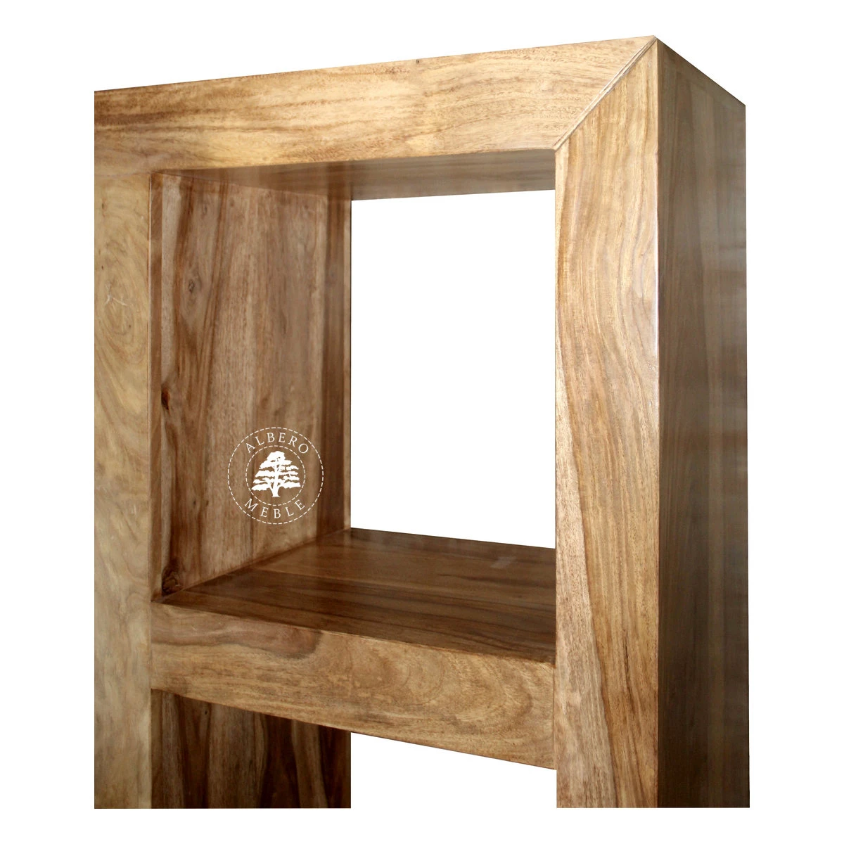 Szeroki regał otwarty wolnostojący z drewna na wymiar