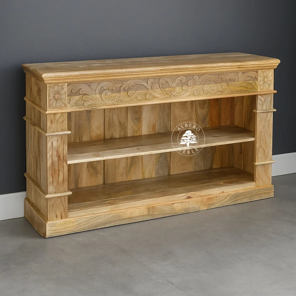 Ręcznie rzeźbiona Biblioteka drewniana z Indii