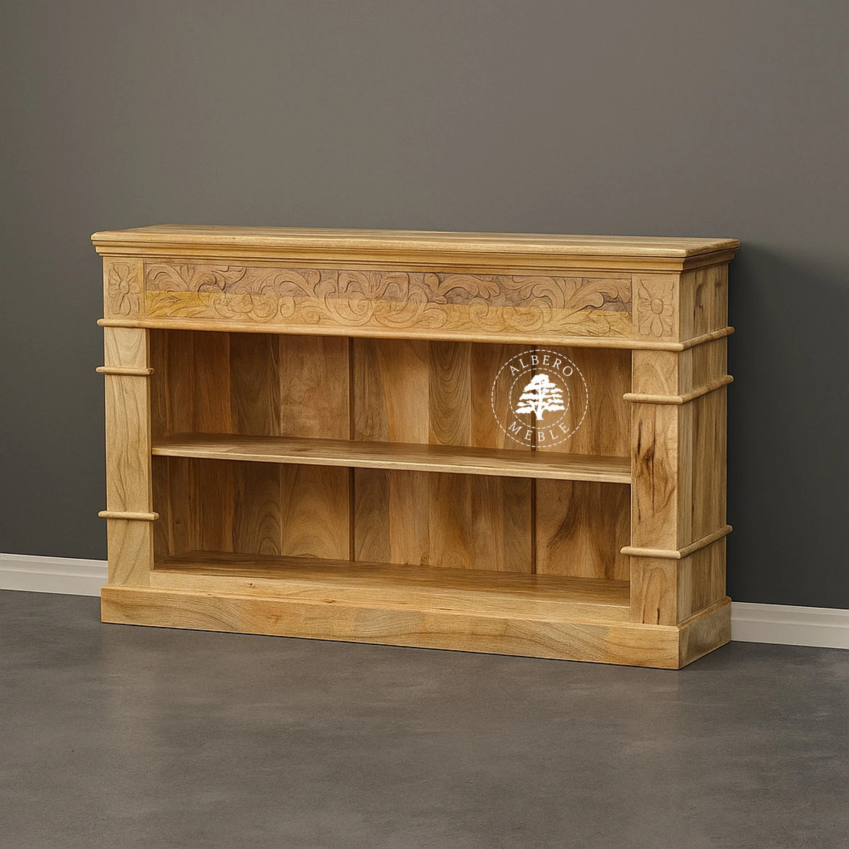 Ręcznie rzeźbiona Biblioteka drewniana z Indii