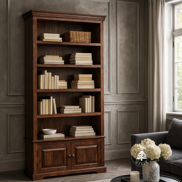 Regał Klasyczny na Wymiar z Drewna Litego