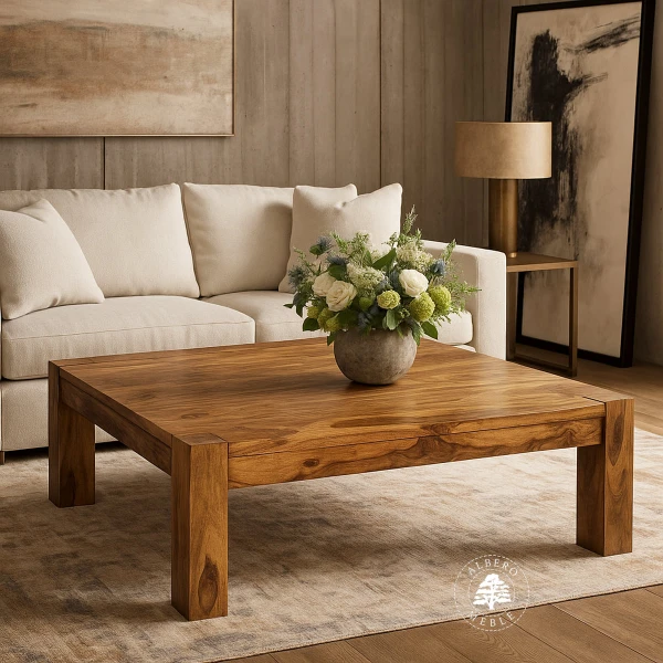 Duża ława kawowa drewniana na wymiar do salonu