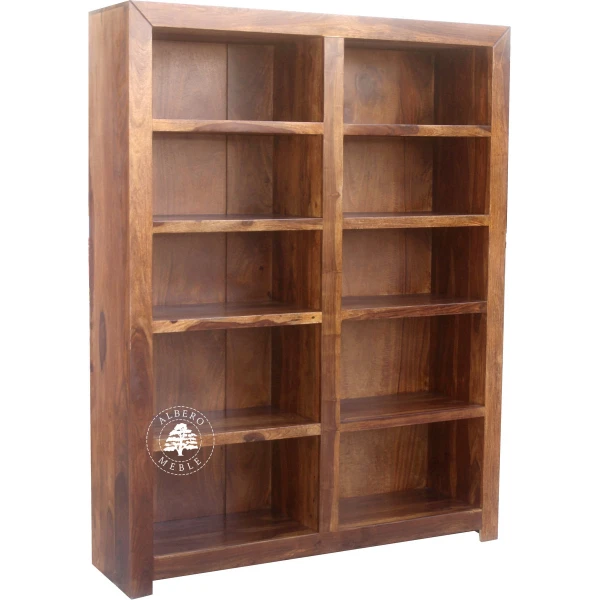 Drewniany Regał Nowoczesny z Praktycznymi, Dzielonymi Pół