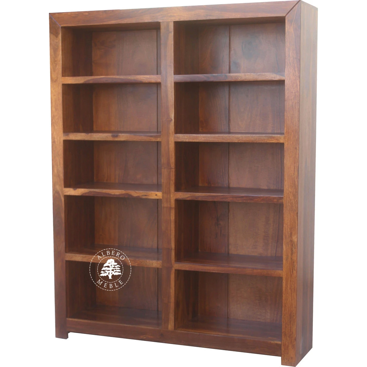 Drewniany Regał Nowoczesny z Praktycznymi, Dzielonymi Pół