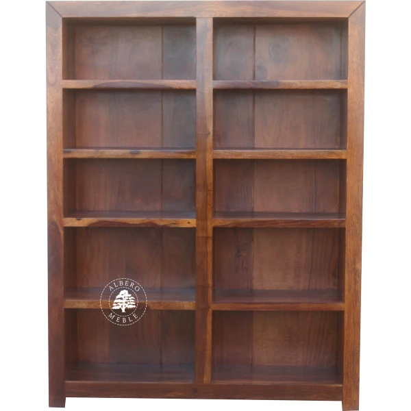 Drewniany Regał Nowoczesny z Praktycznymi, Dzielonymi Pół