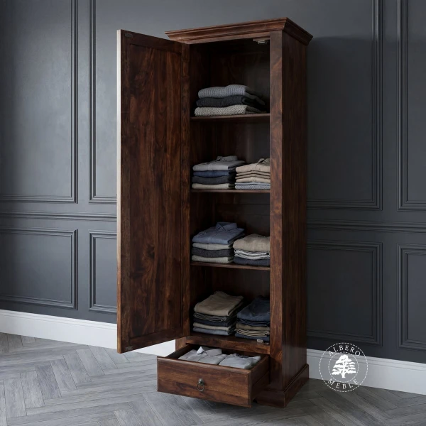 Płytka Jednodrzwiowa Szafa Drewniana w Klasycznym Stylu