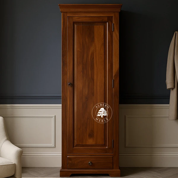 Płytka Jednodrzwiowa Szafa Drewniana w Klasycznym Stylu