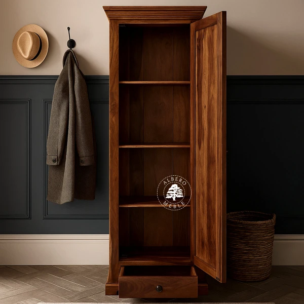 Płytka Jednodrzwiowa Szafa Drewniana w Klasycznym Stylu