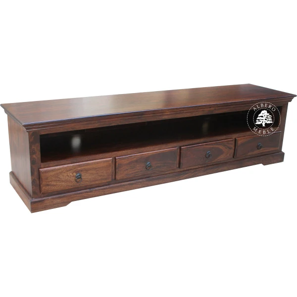 Klasyczna długa komoda z szufladami z drzewa litego