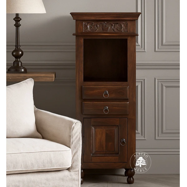 Regał drewniany ręcznie rzeźbiony