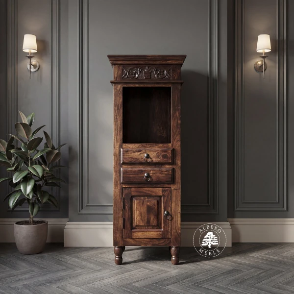 Regał drewniany ręcznie rzeźbiony