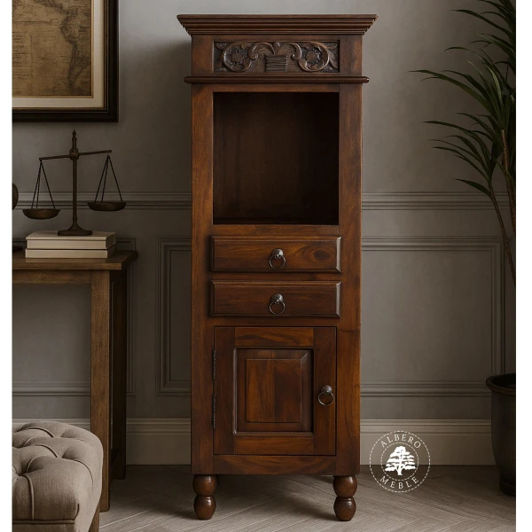 Regał drewniany ręcznie rzeźbiony