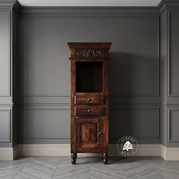 Regał drewniany ręcznie rzeźbiony